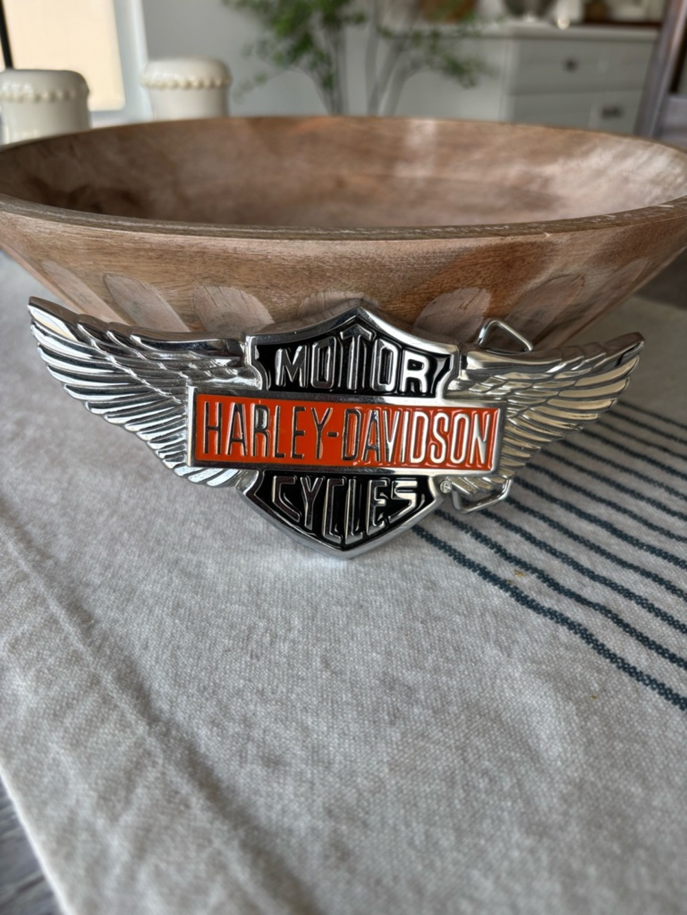 🔥🏍️ Vintage Harley-Davidson Silver Wing Bar and Shield Belt Buckle